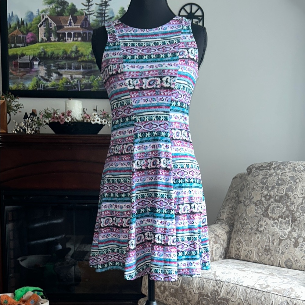 Mudd Multicolor Patterned Sleeveless Mini Dress